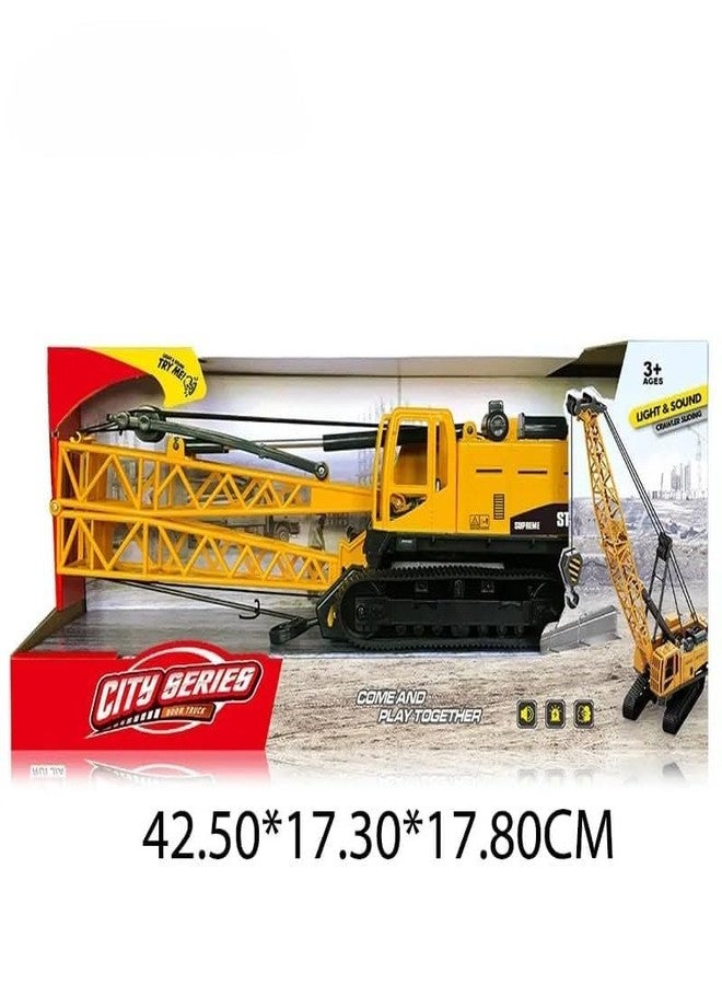 EXOMOON لعبة رافعة رفع شديدة التحمل من إكسومون مع كابل، رافعة سحب دوارة 360 درجة، نموذج لعبة رافعة مع دعامة عجلات متحركة، شاحنة بناء تعمل بالسحب للخلف، مناسبة للأطفال من عمر 3 سنوات فما فوق، مجموعة متعددة الألوان - Image 3